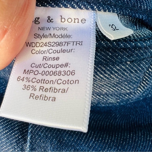 RAG AND BONE CHAMBRAY CASSIDY WIDE LEG TROUSER HIGH WAIST CARGO JEANS SIZE 32 - Picture 10 of 14